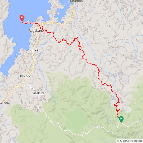 RUANDA eBIKE TOUR Karte Tag 3 Biking MARAVILLA - KIBUYÉ