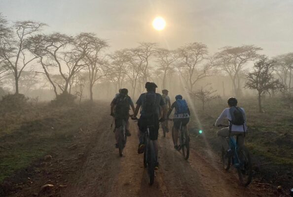 eBike Mountainbike Safari romantisch bei Abendlicht
