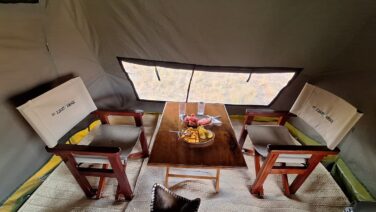 Glamping Zelt Essbereich